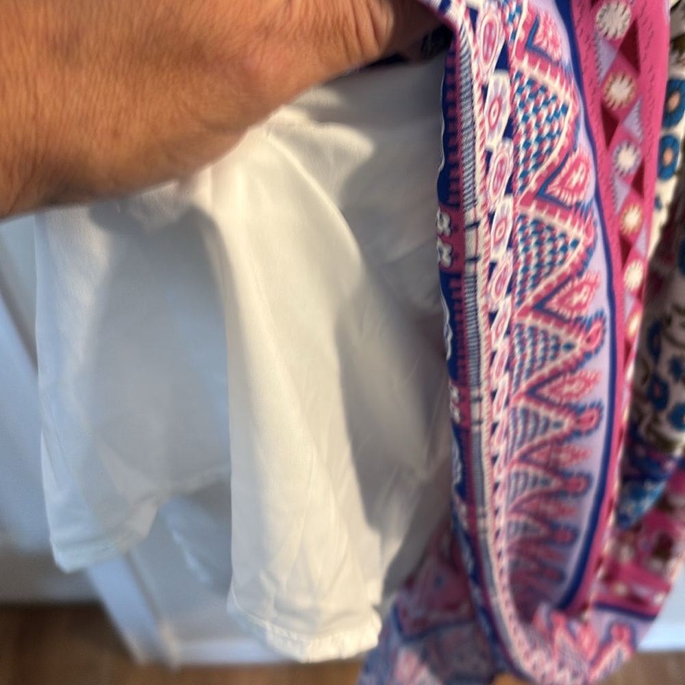 Floral Maxi Dress with Blue and Pink Accents - Picture 4 of 4